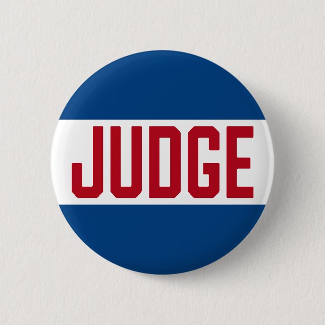 Contest Judge Badge Red White Blue Button (Front)