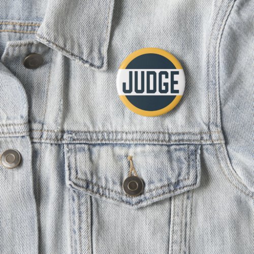 Contest Judge Badge Yellow Blue Button