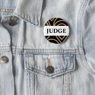Contest Judge Modern Black Gold Badge Button