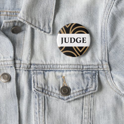 Contest Judge Modern Black Gold Badge Button