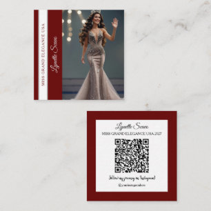 Contestant Calling Card QR Code Sash Business Card