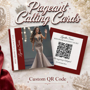 Contestant Calling Card QR Code Sash Business Card