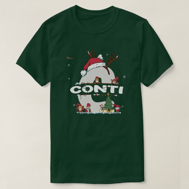 Conti Christmas  w Conti Name for funny Xmas  T-Shirt (Design Front)