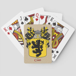 Conti Heraldic Shield with Mantle Poker Cards