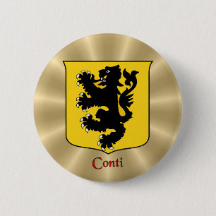 Conti Historical Shield on Golden Sunburst Button