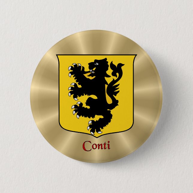 Conti Historical Shield on Golden Sunburst Button (Front)