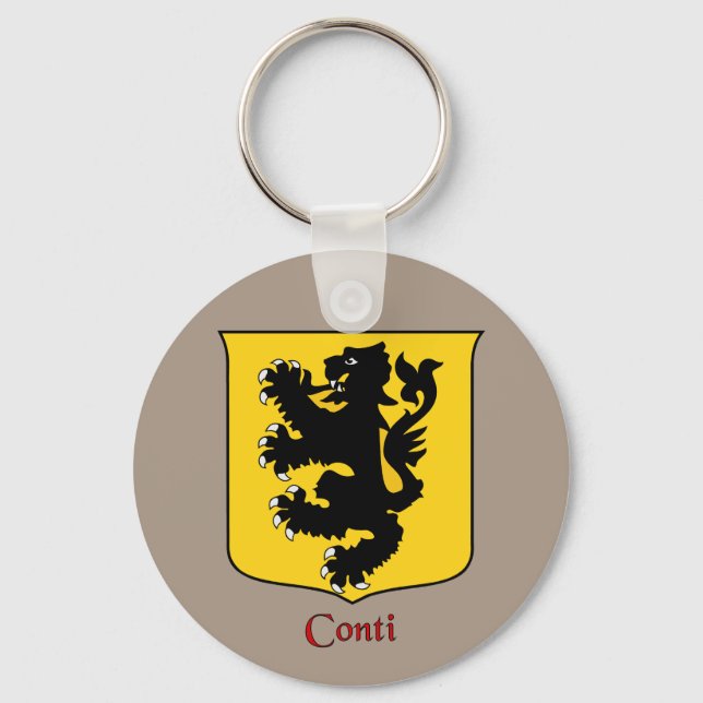 Conti Italian Surname Historical Shield Keychain (Front)