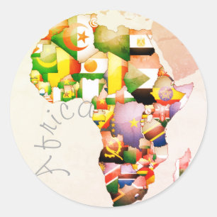 Continent of Africa Beautiful Mama Africa Colorful Classic Round Sticker
