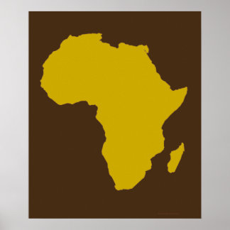 "Continent of Africa - Bold Gold" Poster