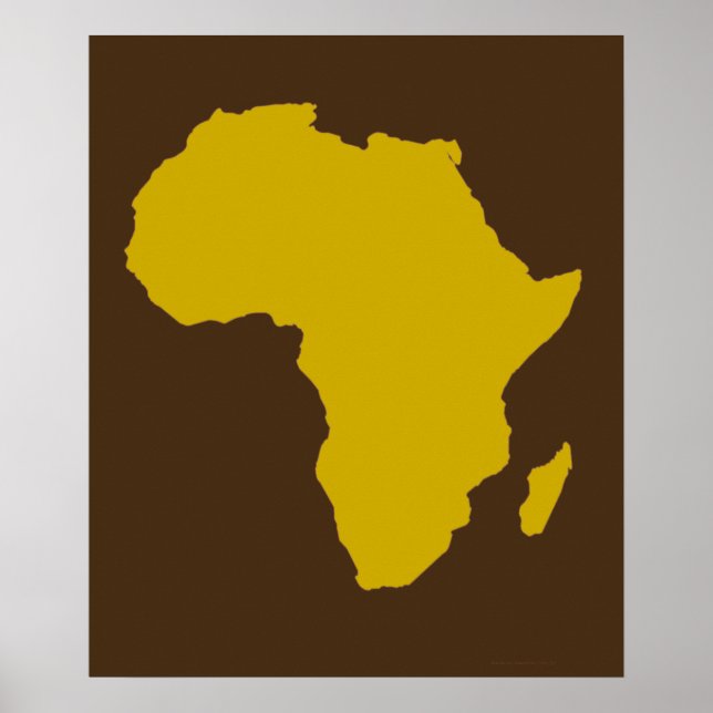 "Continent of Africa - Bold Gold" Poster (Front)