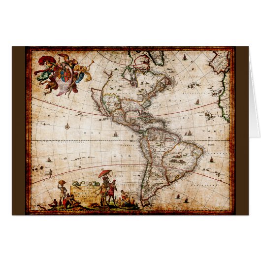 Continent of America Old Map (Front Horizontal)