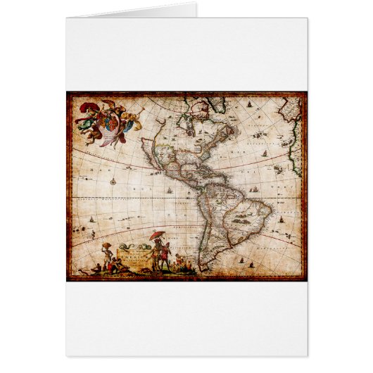 Continent of America Old Map Cards (Front)