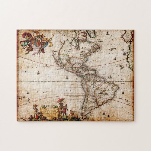 Continent of America Old Map Jigsaw Puzzle
