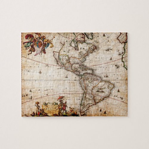 Continent of America Old Map Jigsaw Puzzle