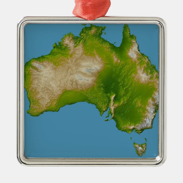 Continent of Australia Metal Ornament (Front)