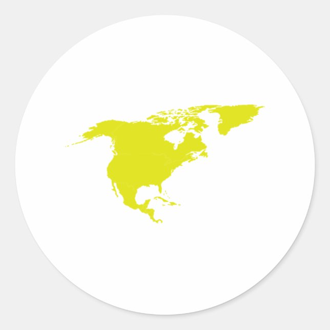 Continent of North America Classic Round Sticker (Front)