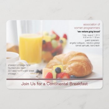 Continental Breakfast Meeting Invitation by SharonCullars at Zazzle