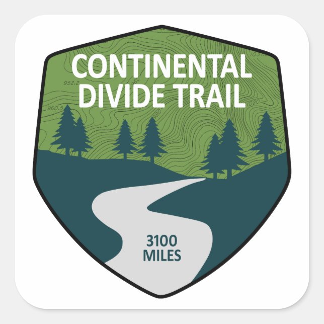 Continental Divide Trail Square Sticker (Front)