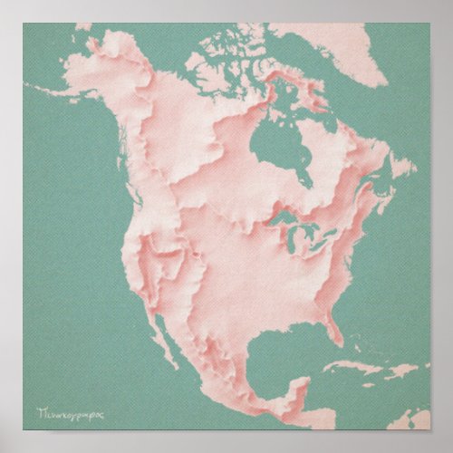 Continental Divides of North America Poster