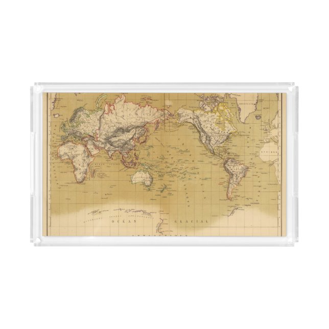 Continental Map Acrylic Tray (Front)