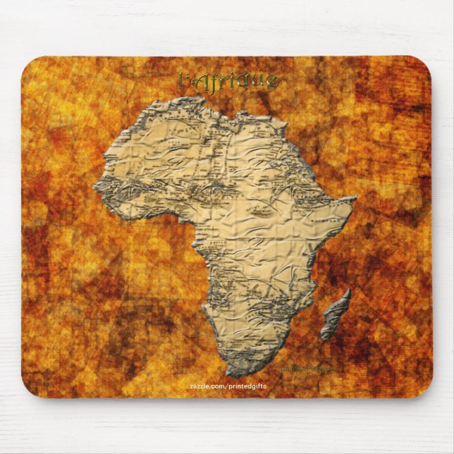 Continental Map of Africa on Golden Rustic BG Mouse Pad (Front)