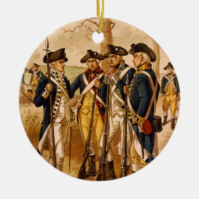 Continental Soldiers by Henry Alexander Ogden Ceramic Ornament (Front)