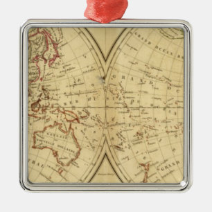 Continents Metal Ornament