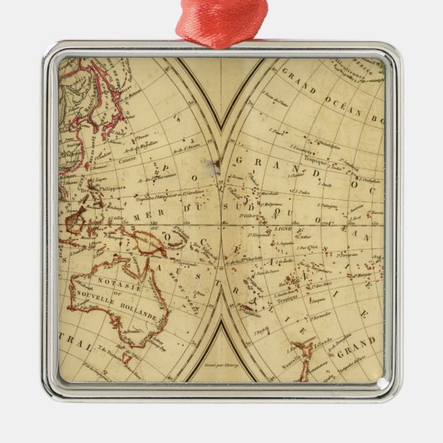 Continents Metal Ornament (Front)