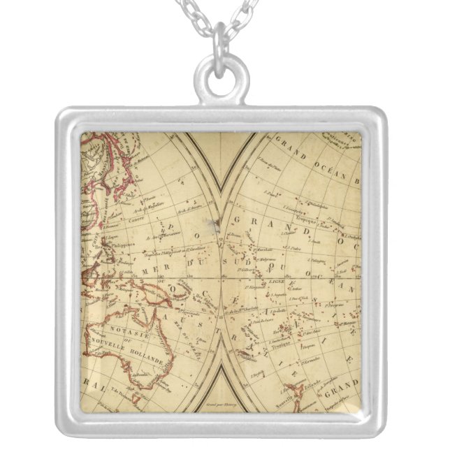 Continents Silver Plated Necklace (Front)