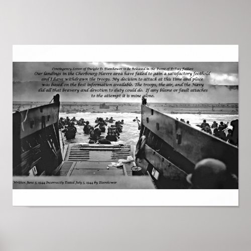 Contingency Letter of Dwight D Eisenhower Poster