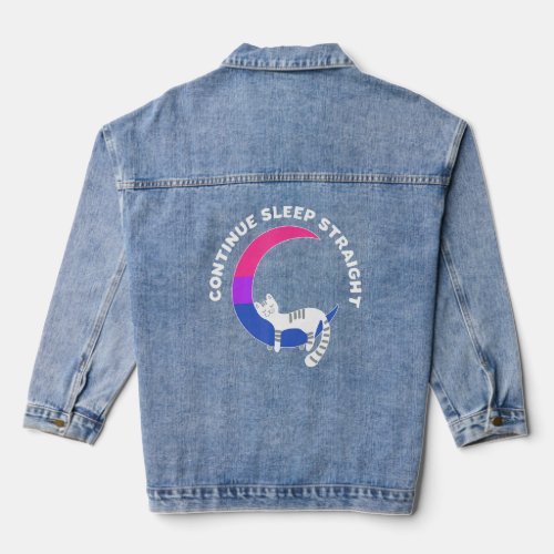 Continue Sleep Straight Bisexual  Denim Jacket