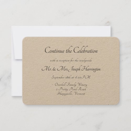 Continue the Celebration Reception Later Enclosure Invitation