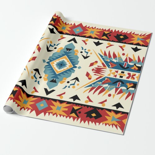 Continuous Aztec Inspired  Wrapping Paper