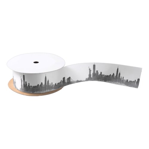 Continuous Border Skyline NYC New York Skyline Satin Ribbon