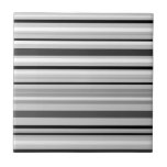 Continuous gray Stripes, Small (4.25" x 4.25") Ceramic Tile