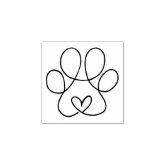 Custom Rubber Stamp - Heart Bear Dog Paw Business Name Stamp, 42mm With Free Ink, RFS-A553