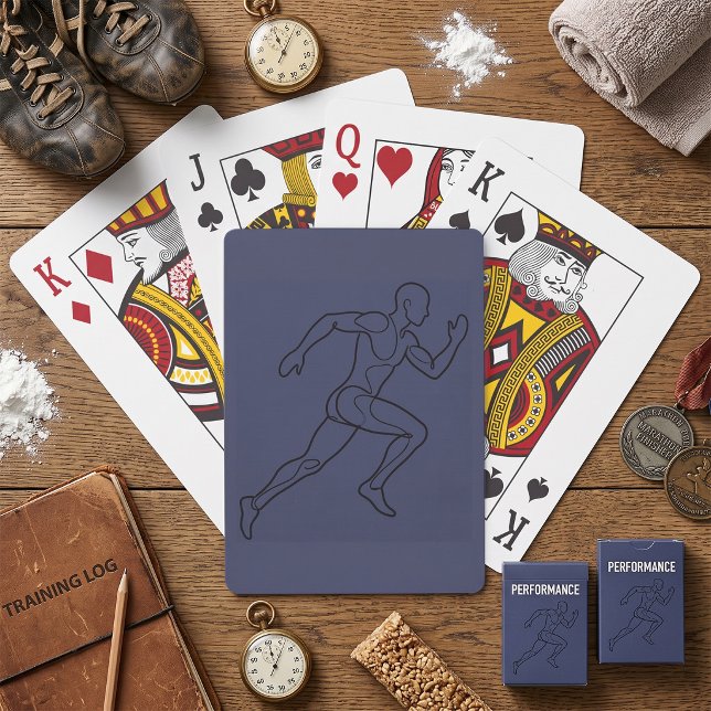 Continuous Line Art Sprinter Running Poker Cards (Creator Uploaded)