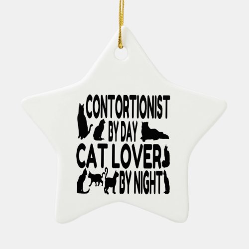 Contortionist Cat Lover Ceramic Ornament