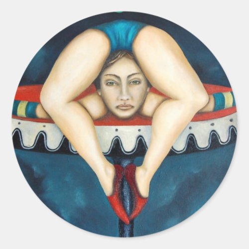contortionist classic round sticker