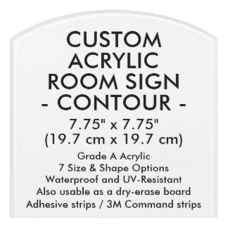 CONTOUR Custom Office Room Acrylic Sign 7.75"