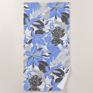 Contour Hawaii Tropical Lily and Protea Floral Beach Towel