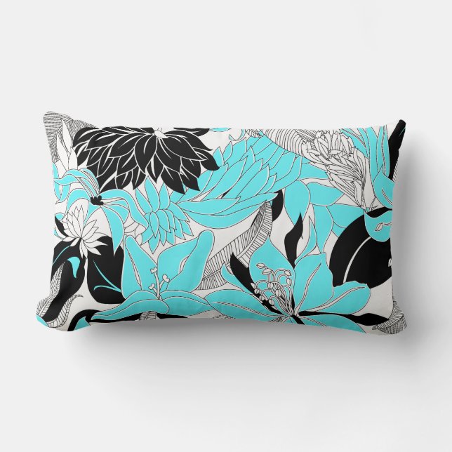 Contour Hawaii Tropical Lily and Protea Floral Lumbar Pillow (Front)