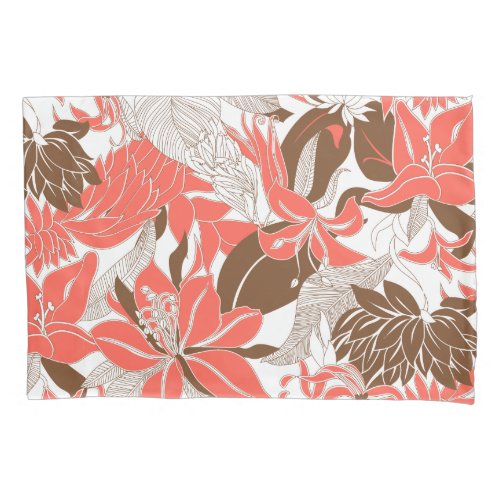 Contour Hawaii Tropical Lily and Protea Floral Pillowcase