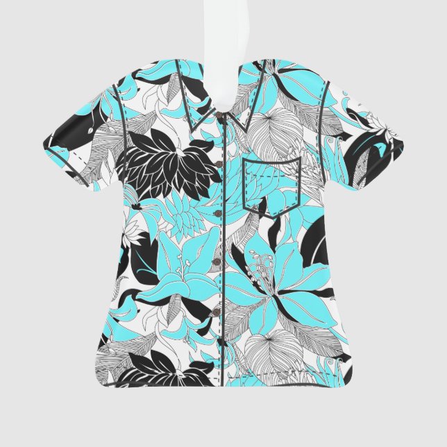 Contour Hawaii Tropical Lily Protea Aloha Shirt Ornament (Front)