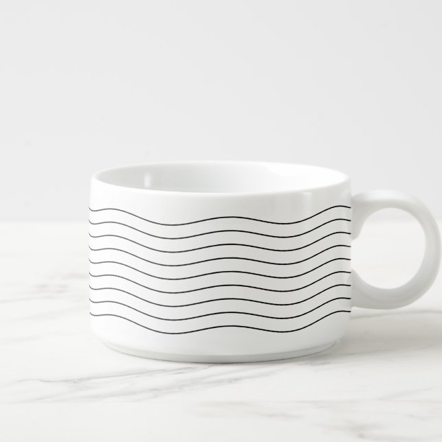 Contour - Organic Wave Lines Minimalist Pattern Bowl (Left)