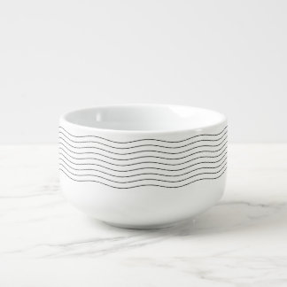 Contour - Organic Wave Lines Minimalist Pattern Soup Mug