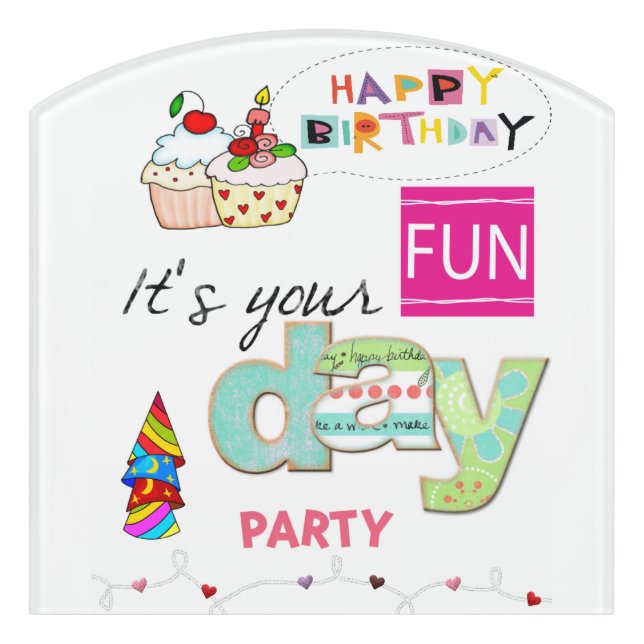 Contour Room Sign FUN Cupcake  (Contour Front)