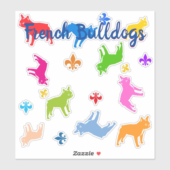 Contour Sticker French Bulldogs (Sheet)