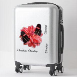 Contour Vinyl Sticker Luggage Butterfly Dahlia