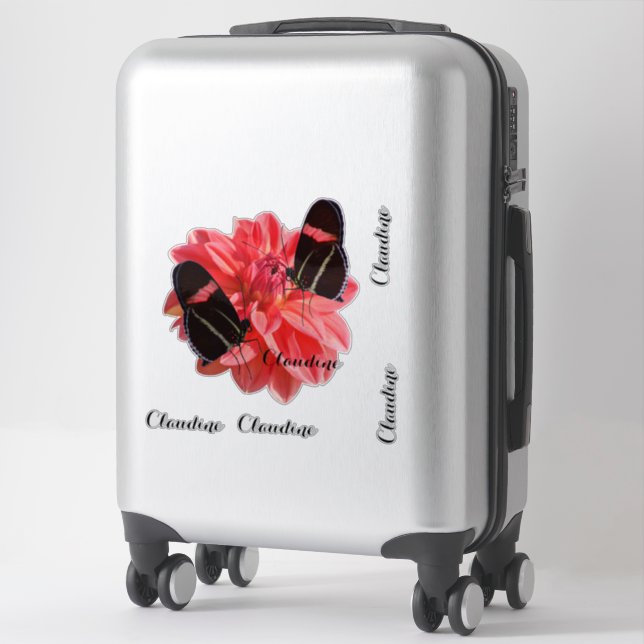 Contour Vinyl Sticker Luggage Butterfly Dahlia (Suitcase)
